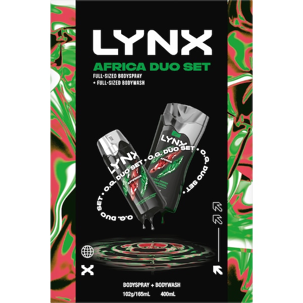 LYNX Africa Duo Set Bodyspray & Bodywash 2 pack