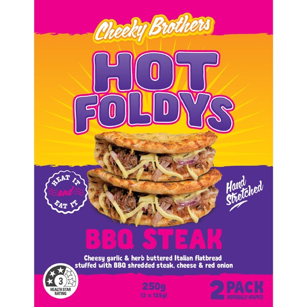 Cheeky Brothers Hot Foldys BBQ Steak 2 pack