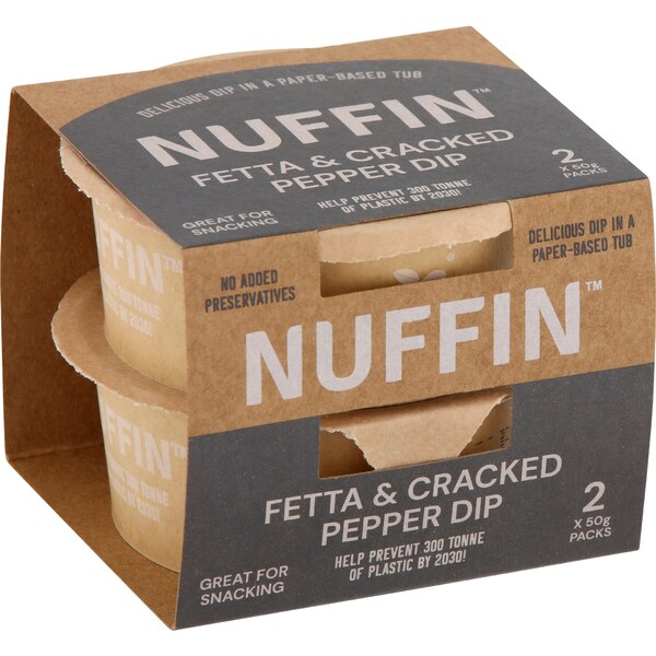 Nuffin Fetta & Cracked Pepper Dip 50g x 2 pack