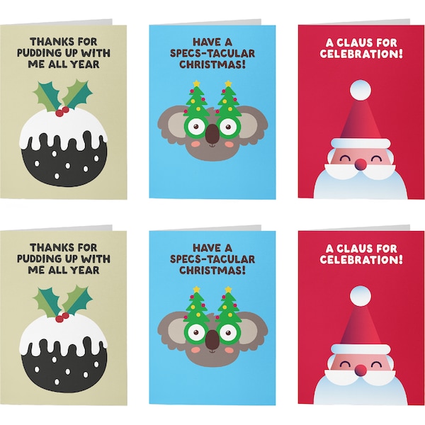 Givewrap Christmas Cards Assorted 6 pack