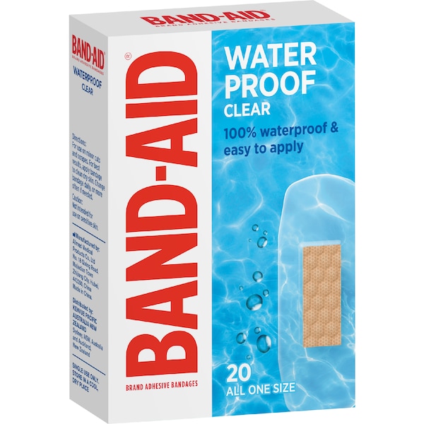Band-Aid Waterproof Clear Regular Strips 20 pack