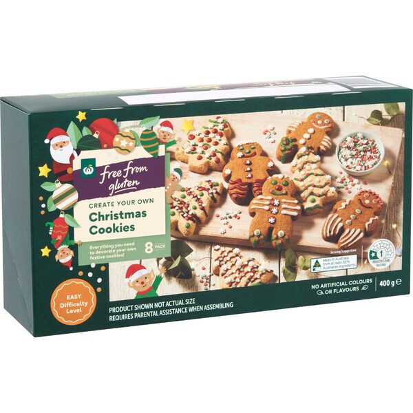 Woolworths Free From Gluten DIY Christmas Cookie Kit 8 pack