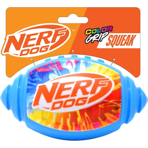 Nerf Dog Colour Grip Squeak Football Dog Toy each