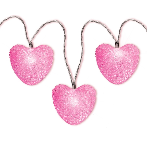 Mirabella Valentine's Day Heart String Lights Pink each