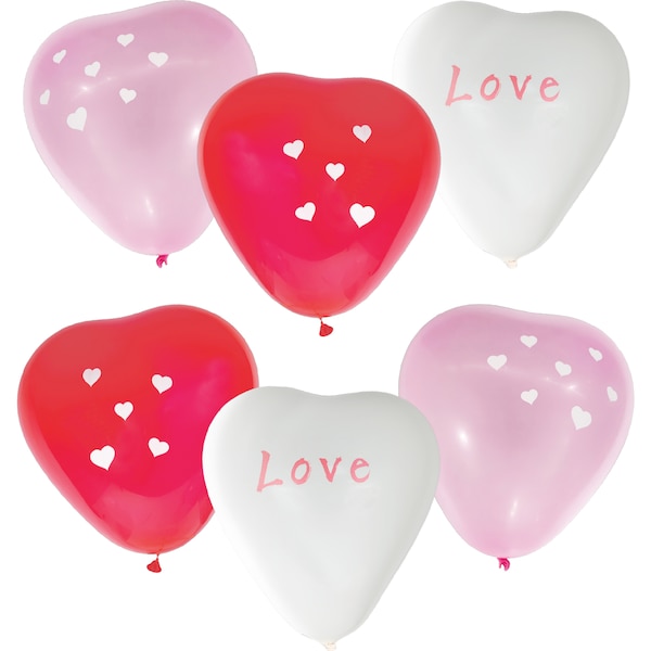 Mirabella Valentine's Day Heart Balloons 6 pack