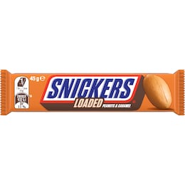Snickers Loaded Chocolate Bar Peanuts Caramel 45g – Woolworths