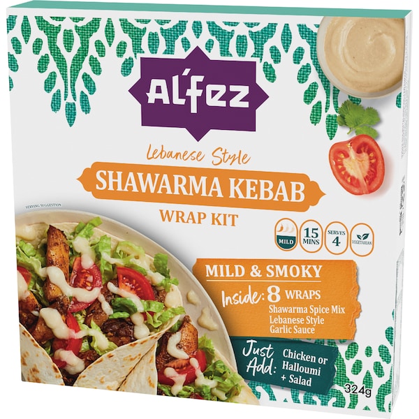 Al'Fez Lebanese Style Shawarma Kebab Wrap Kit Mild & Smoky 324g