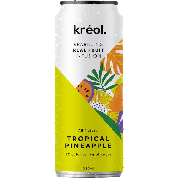 Kreol Sparkling Fruit Infusion Tropical Pineapple 330mL