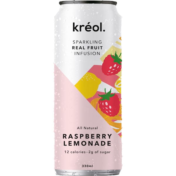 Kreol Sparkling Infusion Drink Raspberry Lemonade 330mL