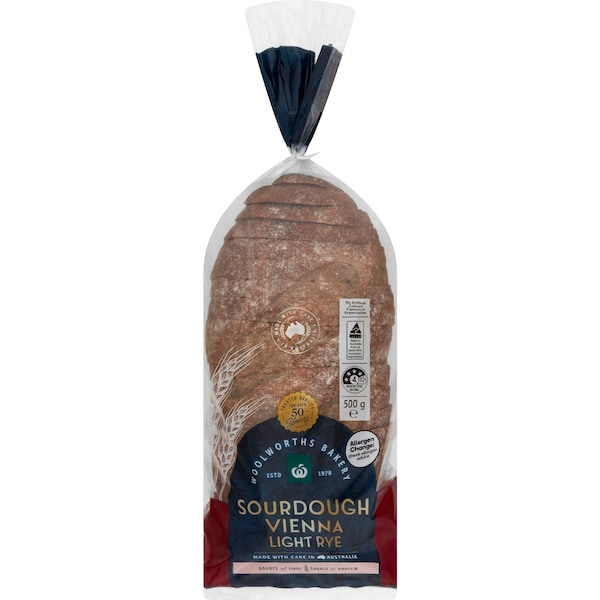Woolworths Rustic Rye Sourdough Loaf 500g