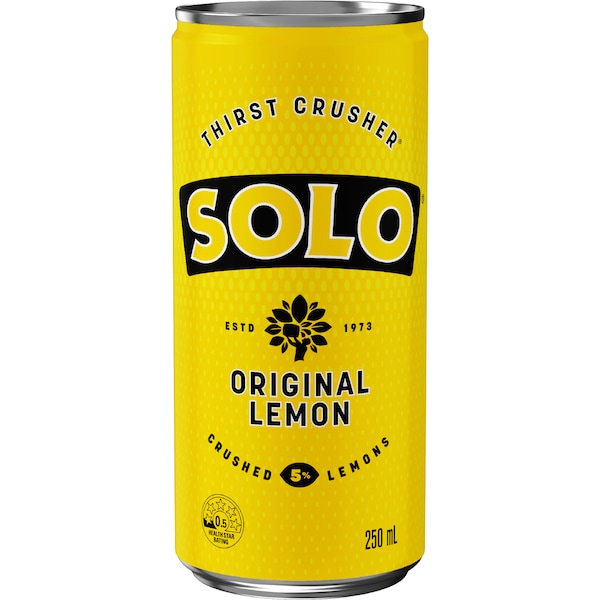 Solo Original Lemon Soft Drink Single Can 250mL
