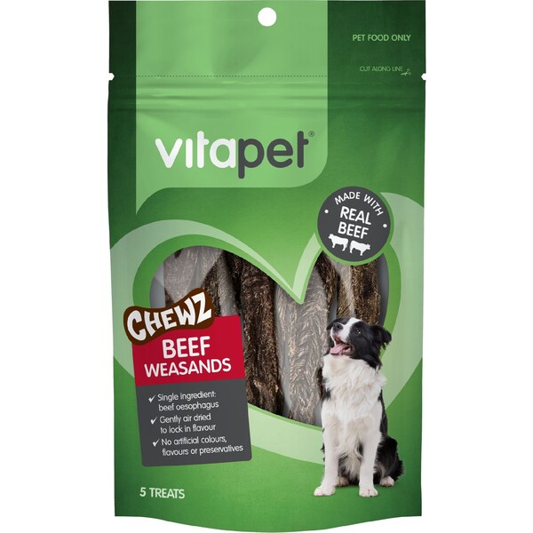 Vitapet Chewz Meat Straps Beef Weasands 5 pack