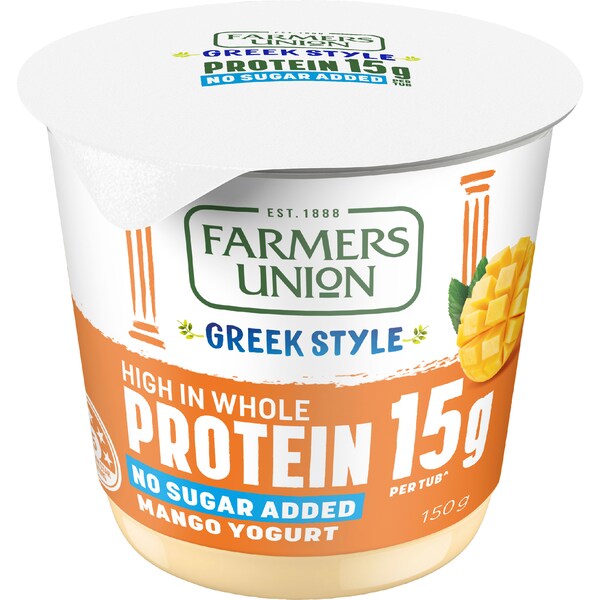 Farmers Union Greek Style High Protein Yoghurt Mango 150g