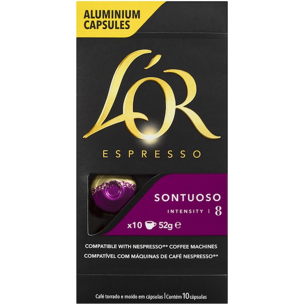 L'Or Espresso Sontuoso Intensity 8 Coffee Capsules 10 pack