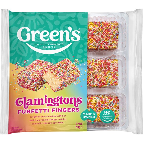 Green's Glamington Funfetti Fingers 6 pack