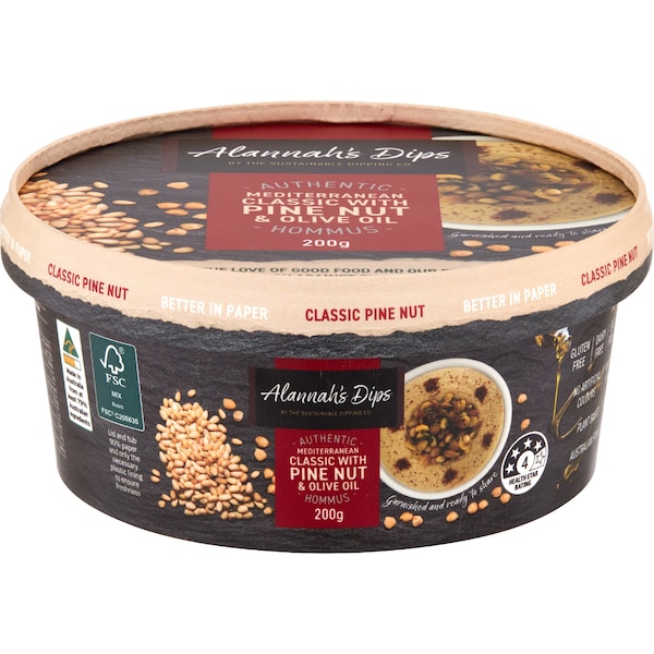 Alannah's Dip Mediterranean Classic Pine Nut Hommus 200g