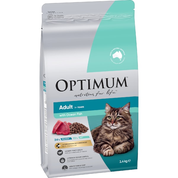 Optimum Adult Ocean Fish Dry Cat Food 1.4kg