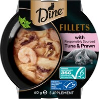 Dine Fillets Wet Cat Food Tuna & Prawn