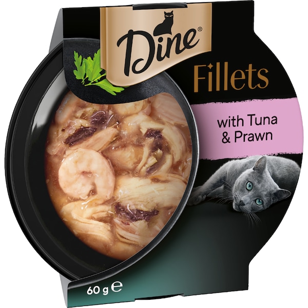 Dine Fillets Wet Cat Food Tuna & Prawn 60g