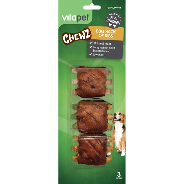 Vitapet Chewz BBQ Rack Of Ribs 3 pack
