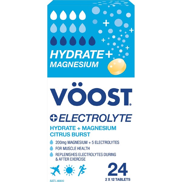 Voost Hydrate Plus Magnesium Electrolyte Tablets Citrus 24 pack