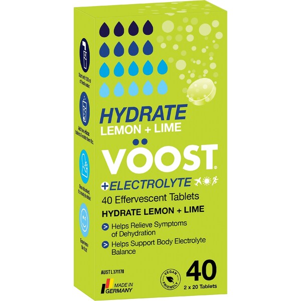 Voost Hydrate Effervescent Tablets Lemon Lime 40 pack