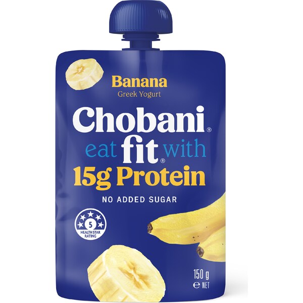Chobani Fit High Protein Greek Yogurt Pouch Banana 150g