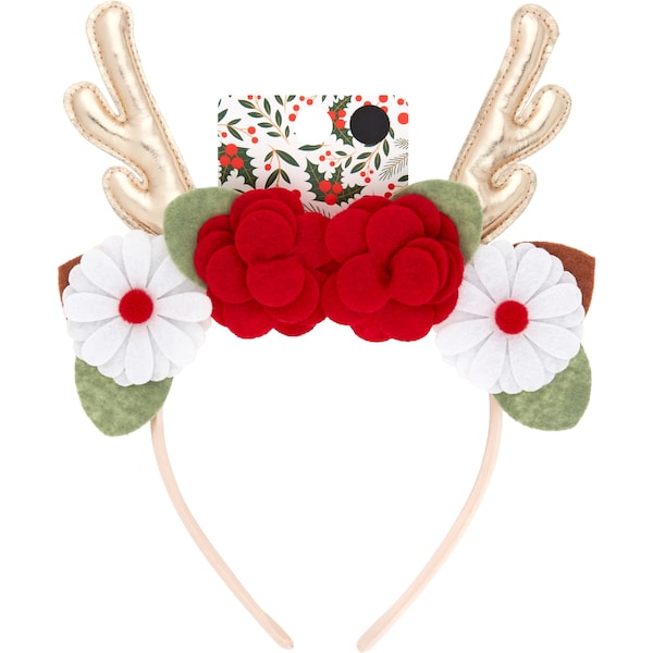 Christmas Headband Reindeer Floral each