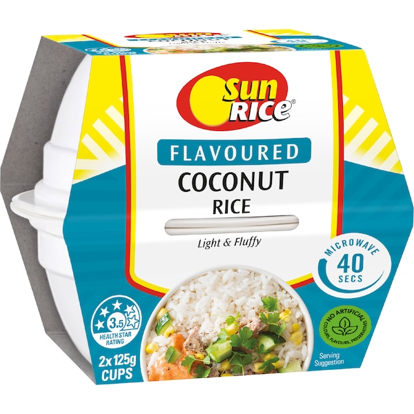 Sunrice Coconut Rice Cups 125g x 2 pack