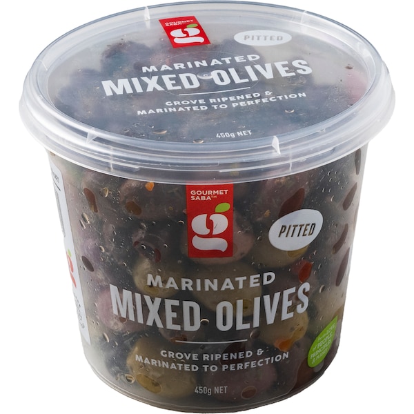 Gourmet Saba Mixed Pitted Olives Marinated 450g