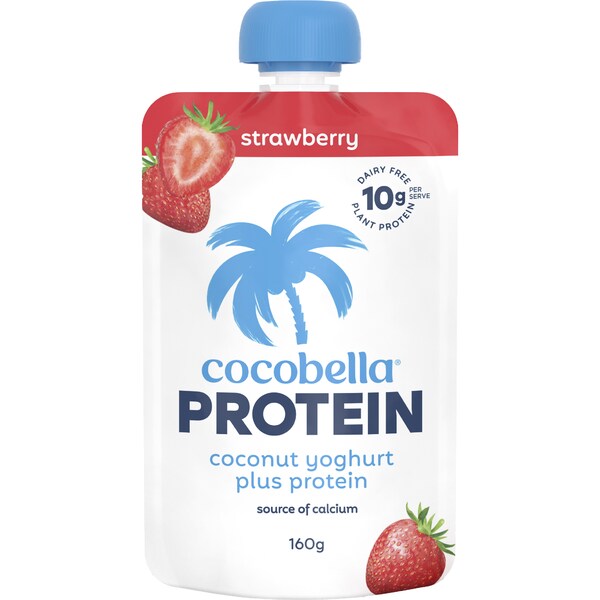 Cocobella Protein Coconut Yoghurt Pouch Strawberry 160g