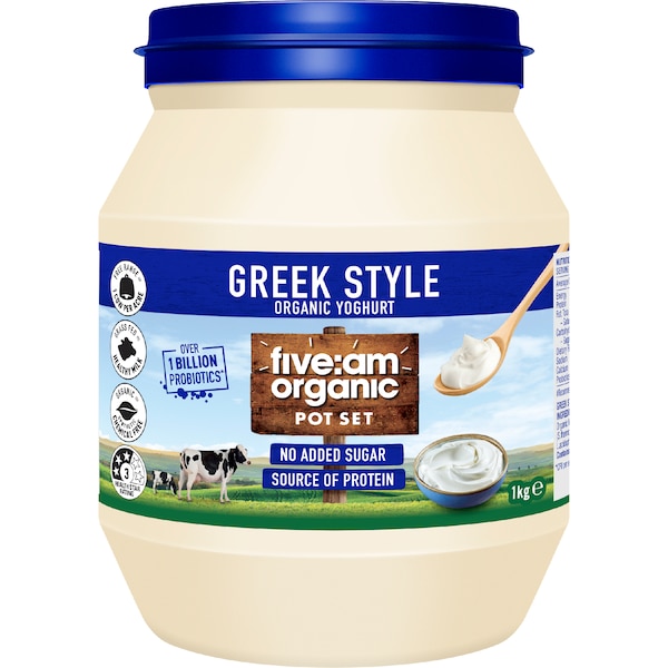 Five:Am Organic Greek Style Yoghurt 1kg
