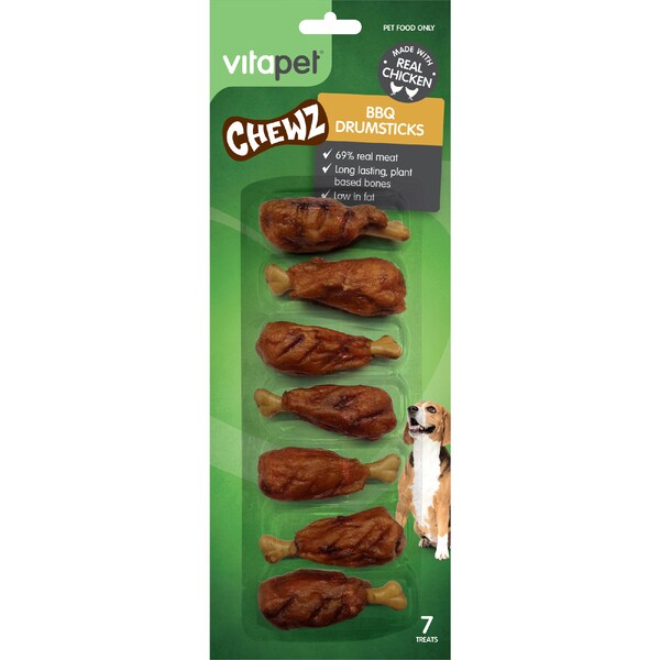Vitapet Chewz BBQ Drumsticks Dog Treats 7 pack
