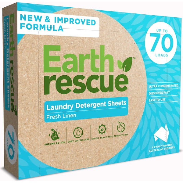 Earth Rescue Laundry Detergent Sheets Fresh Linen 70 pack