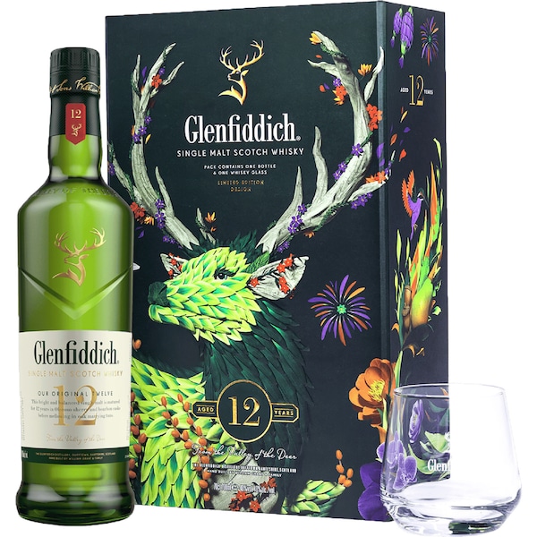Glenfiddich 12 Years Aged 700mL Scotch Whisky Gift Pack With Glass each