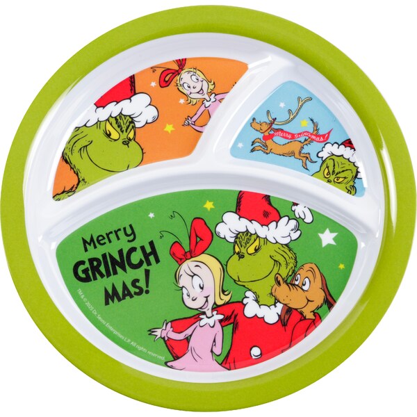 The Grinch Christmas Melamine Divided Plate each