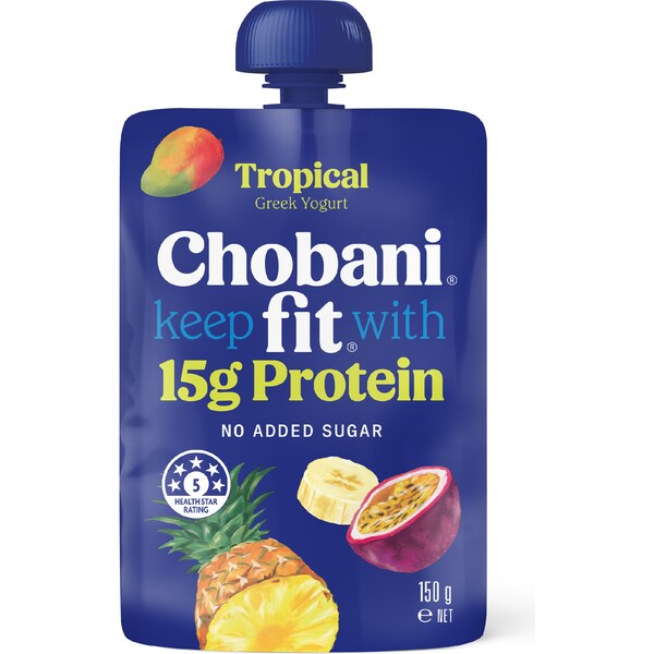 Chobani Fit High Protein Greek Yogurt Pouch Tropical 150g