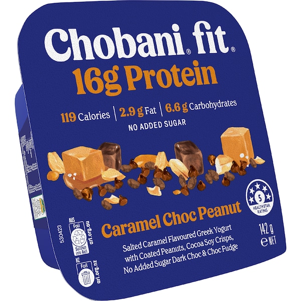Chobani Fit Flip High Protein Greek Yogurt Caramel Choc Peanut 142g