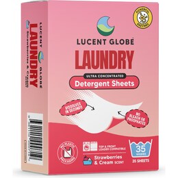 Lucent Globe Laundry Detergent Sheets Strawberries & Cream 35 pack – Woolworths