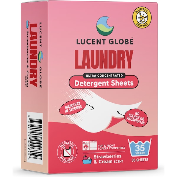 Lucent Globe Laundry Detergent Sheets Strawberries & Cream 35 pack