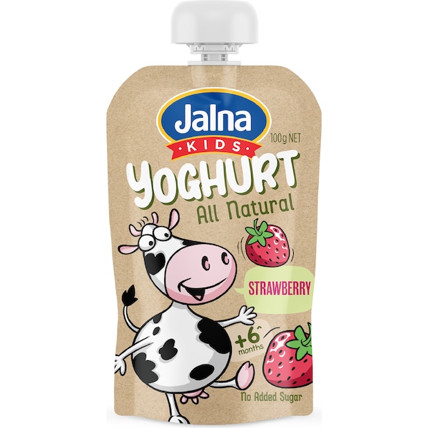 Jalna Kids All Natural Yoghurt Pouch Strawberry 100g