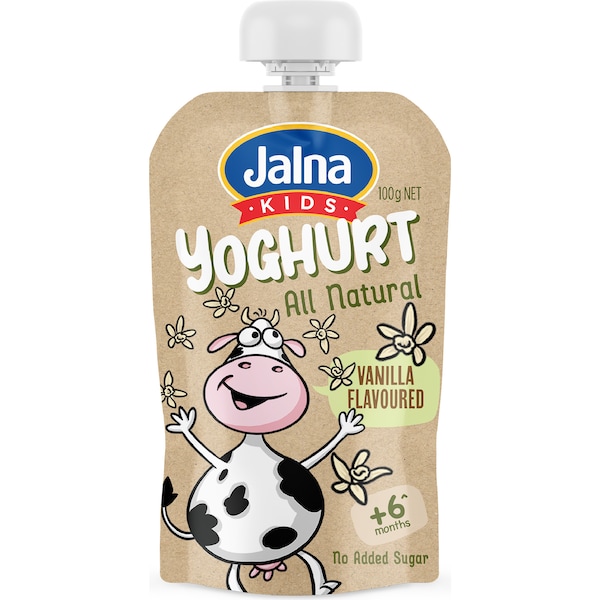 Jalna Kids All Natural Yoghurt Pouch Vanilla 100g