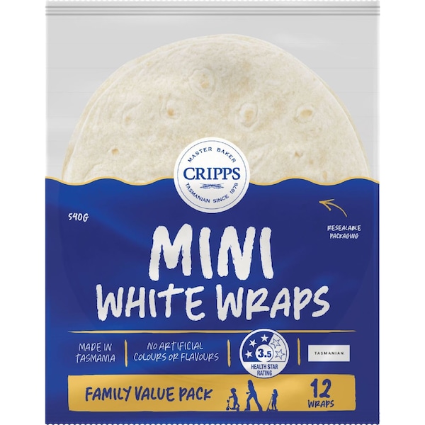 Cripps Mini White Wraps 12 pack