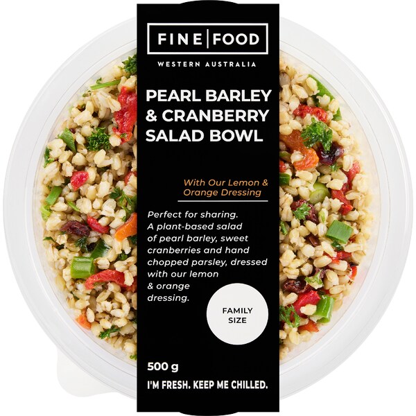 Fine Food Pearl Barley & Cranberry Salad Bowl 500g