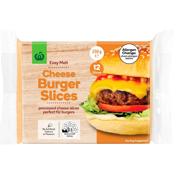 Woolworths Cheese Burger Slices 250g