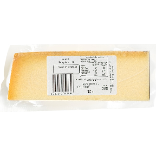 Gruyere Swiss Cheese 150g