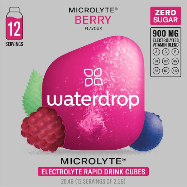 Waterdrop Electrolyte Drink Cubes Berry 2.2g x 12 pack