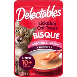 Delectables Lickable Cat Treats Bisque Senior Tuna & Chicken 40g – Woolworths