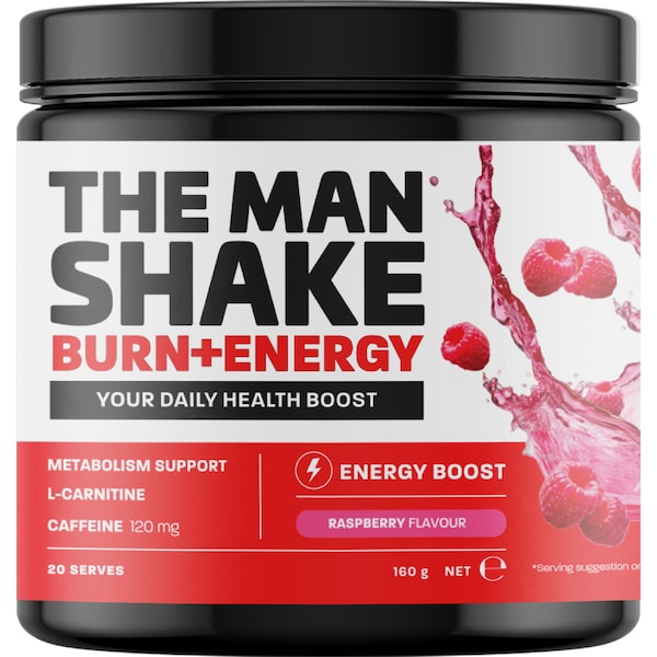 The Man Shake Burn & Energy Powder Raspberry 160g