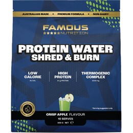Famous Nutrition Protein Water Shred & Burn Apple Thermogenic 300g – Woolworths